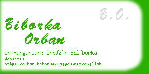 biborka orban business card